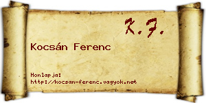 Kocsán Ferenc névjegykártya